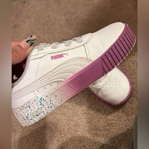 Puma White Sneakers with Gradient Sole
